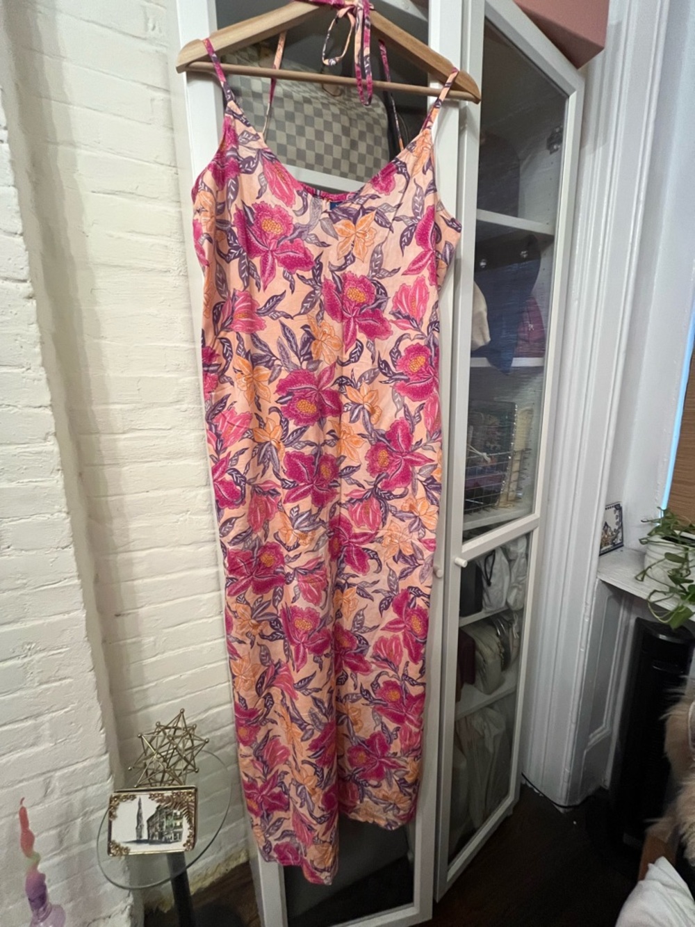 Old Navy Floral Pink & Peach Wide-Leg maxi Dress